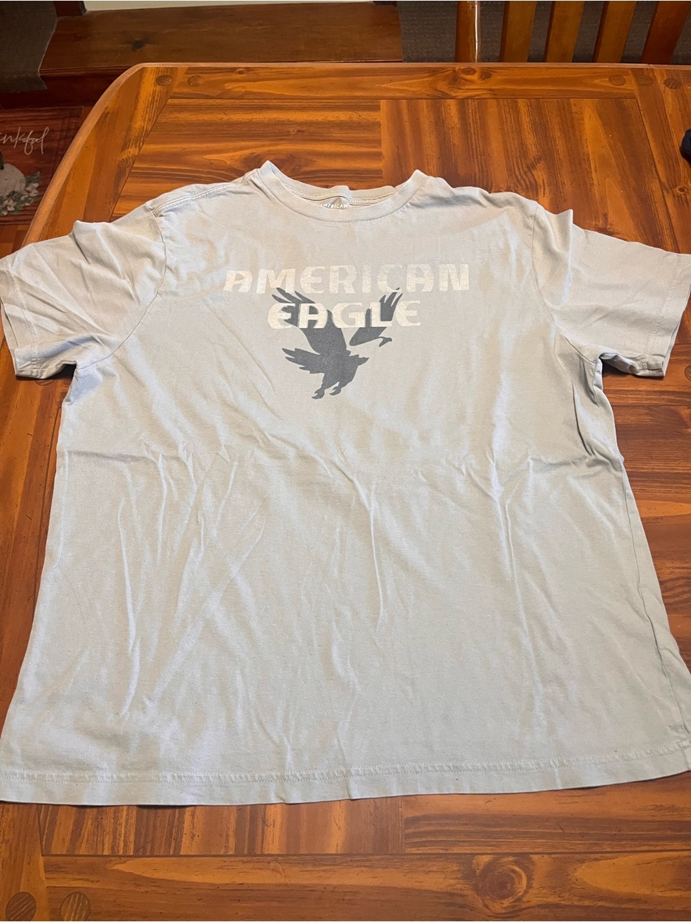 American Eagle Outfitters Light Blue Eagle Logo Tee